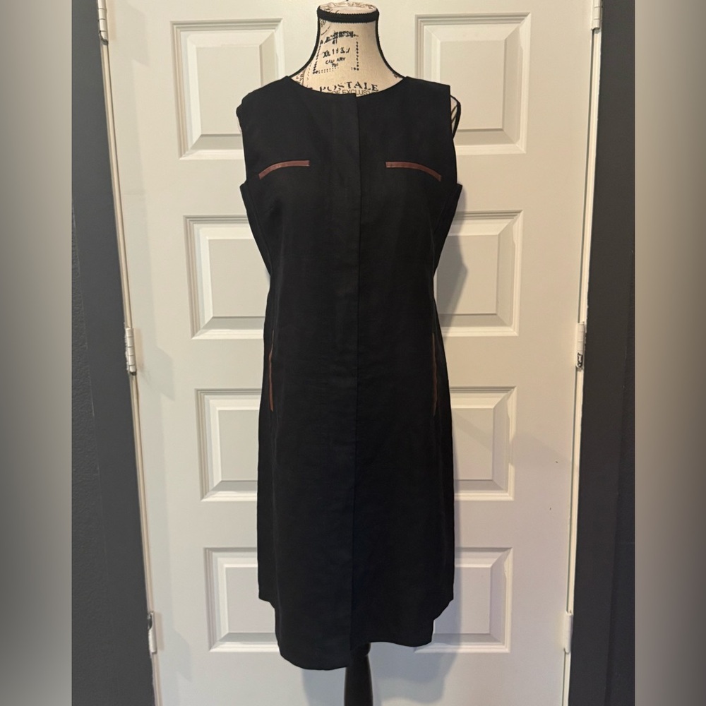 Lafayette 148 New York Black Sleeveless Sheath Dress